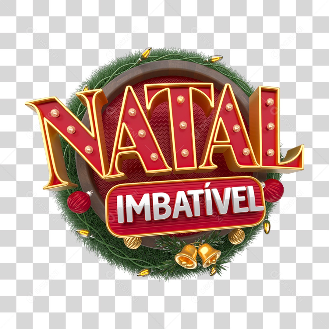 Selo 3D Natal Imbatível PNG Transparente