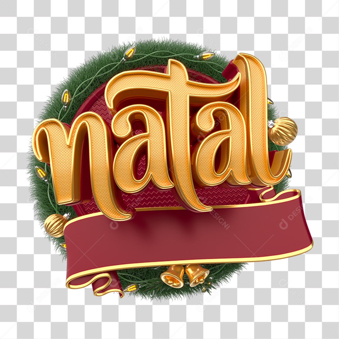 Selo 3D Natal PNG Transparente