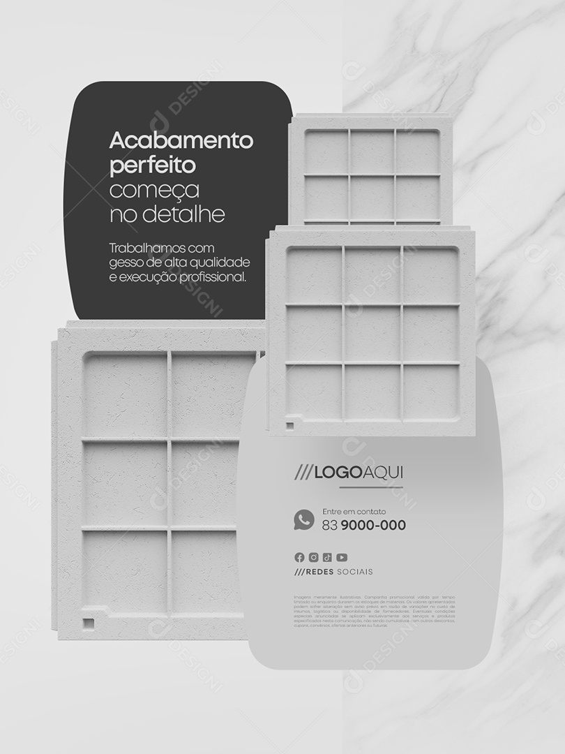 Marmoraria Acabamento Perfeito Começa no Detalhe Social Media PSD Editável