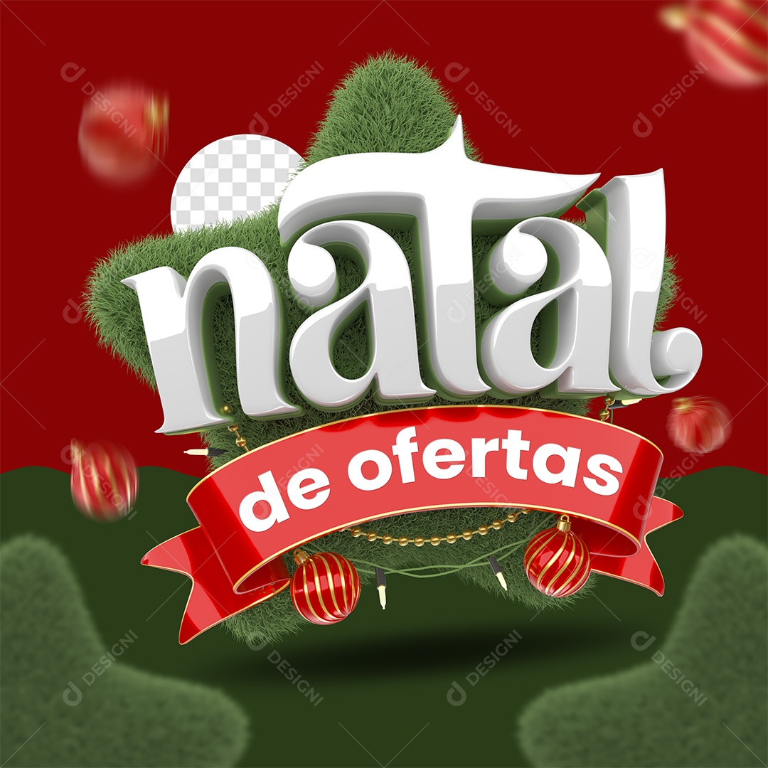 Natal de Ofertas Selo 3D para Composição PSD