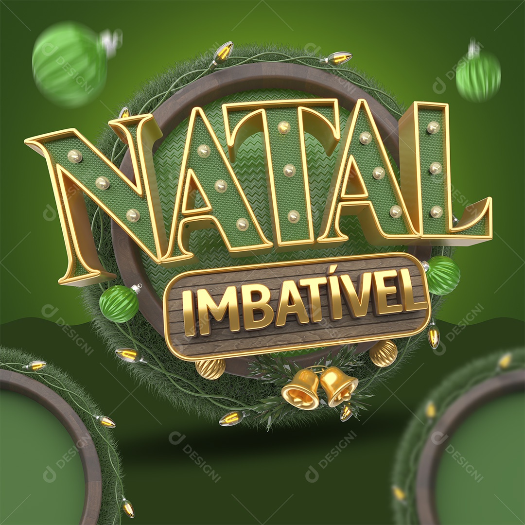 Natal Imbatível Selo 3D para Composição PSD