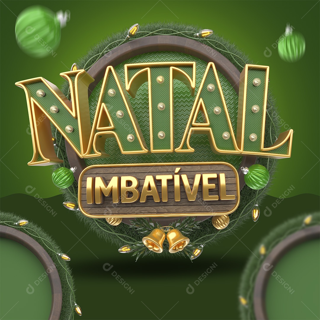 Natal Imbatível Selo 3D para Composição PSD
