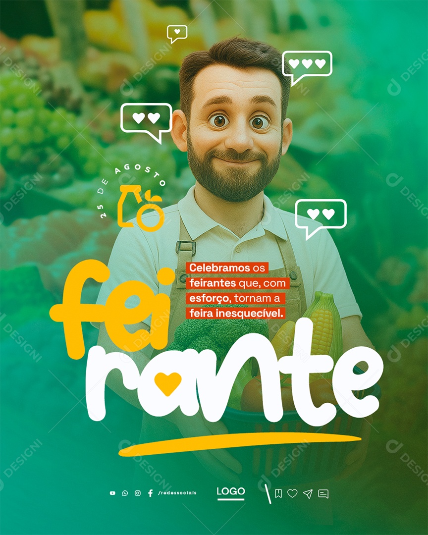 Dia do Feirante Celebramos os Feirantes Social Media PSD Editável