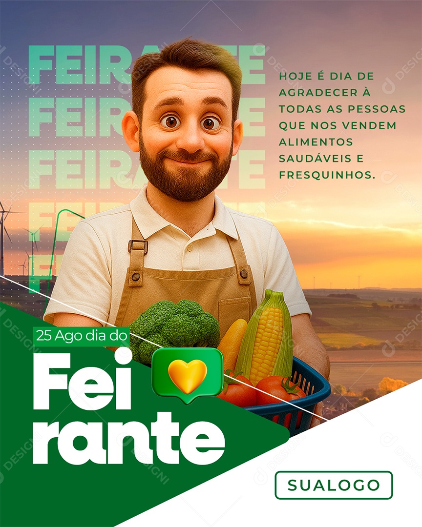 Dia do Feirante Hoje é Dia Social Media PSD Editável