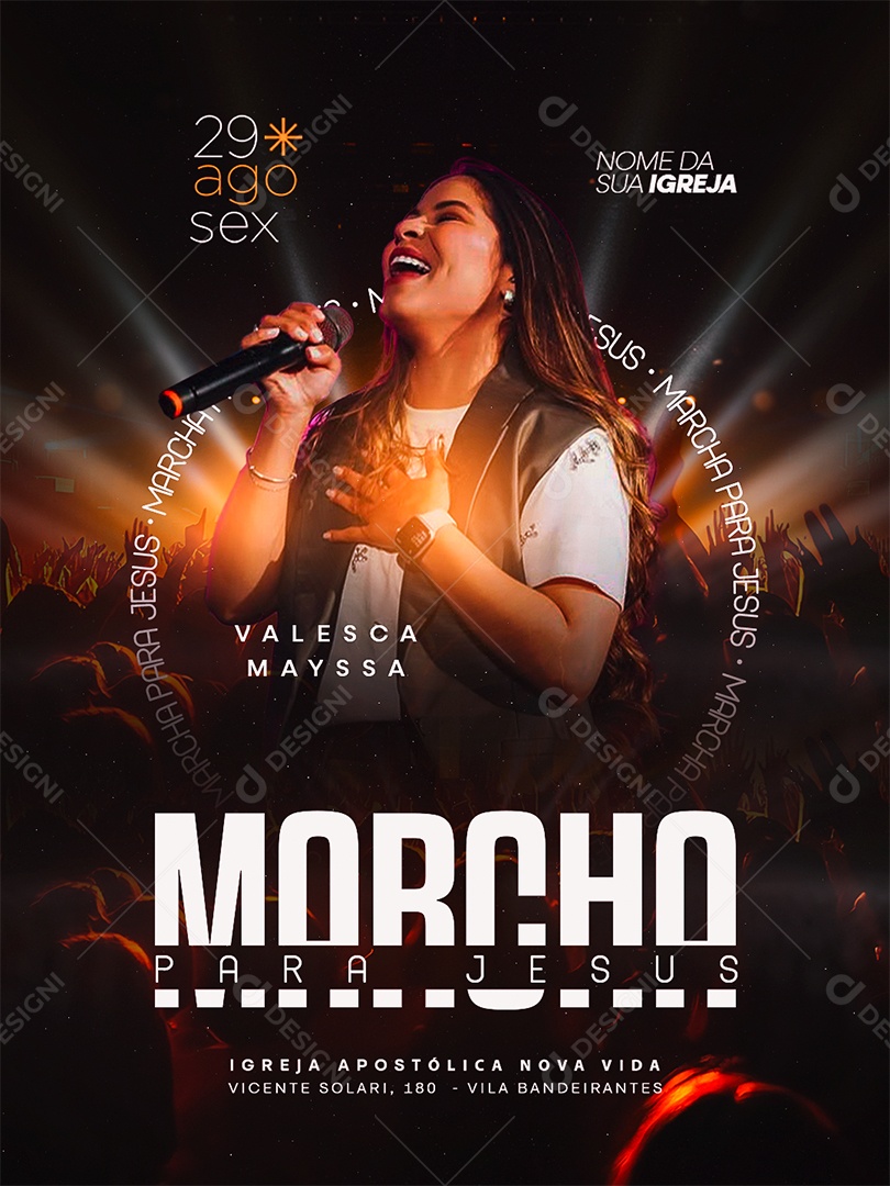 Feed Flyer Marcha Para Jesus Gospel Social Media PSD Editável