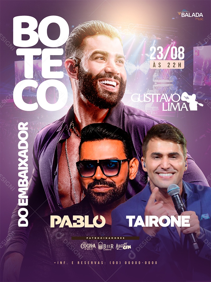 Flyer Feed Boteco do Embaixador Social Media PSD Editável