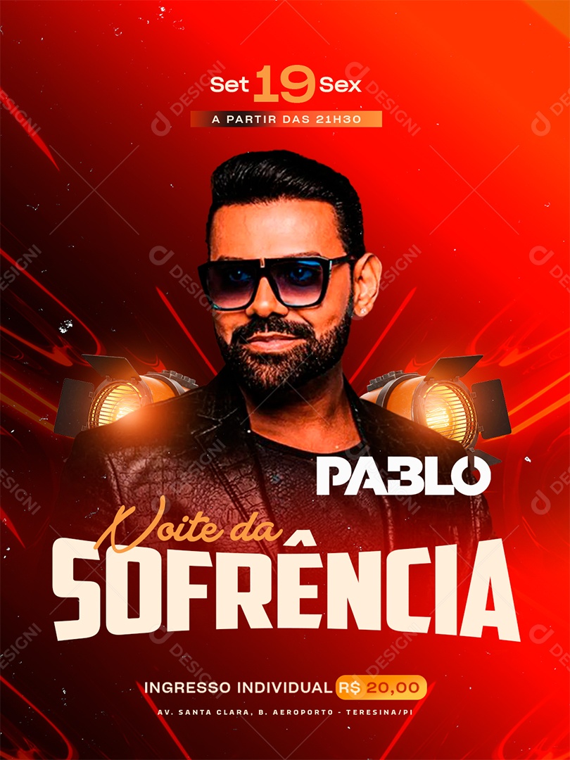 Flyer Feed Noite da Sofrência Social Media PSD Editável