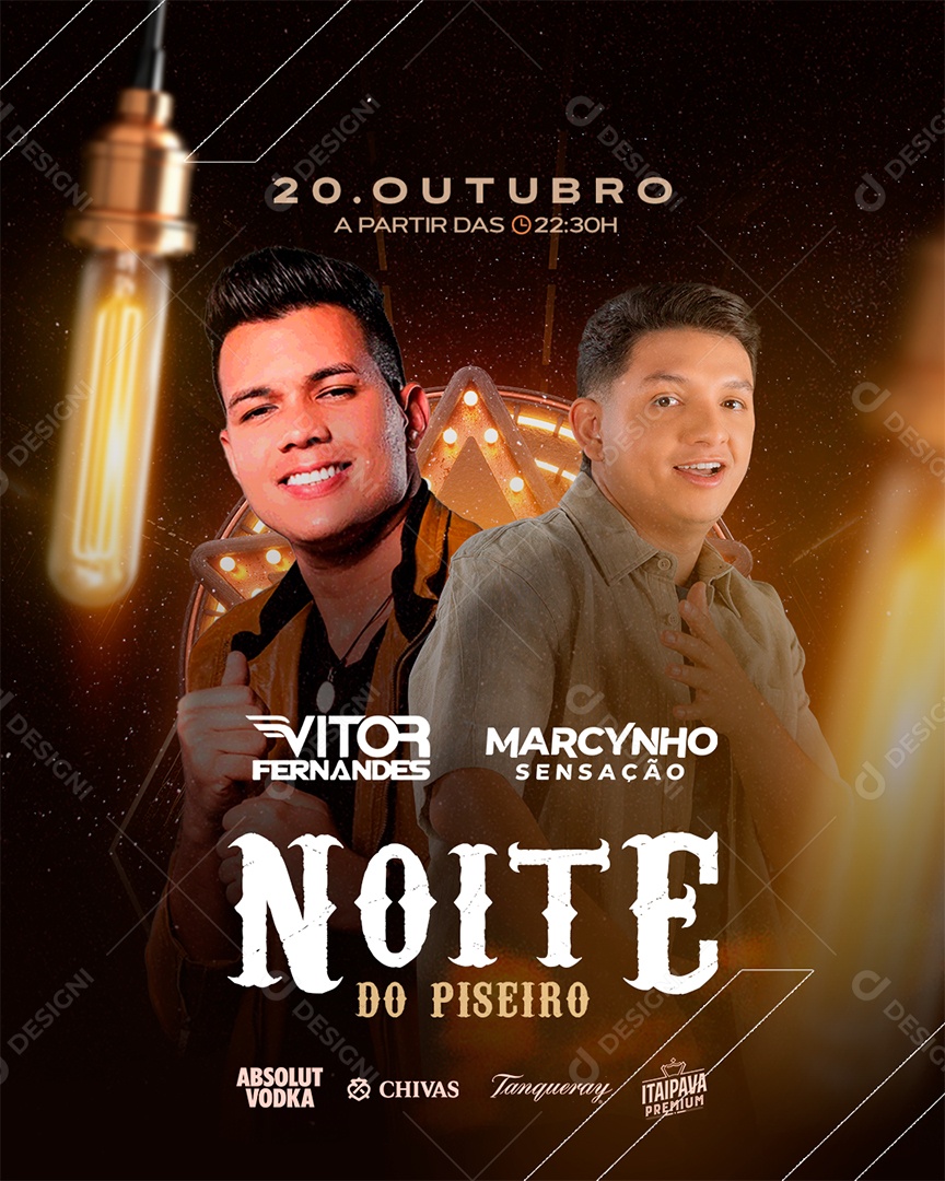 Flyer Feed Noite do Piseiro Social Media PSD Editável