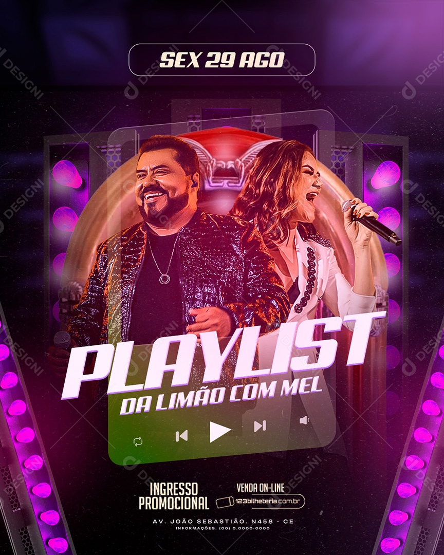 Flyer Feed Playlist Social Media PSD Editável