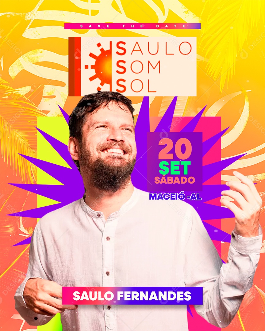 Flyer Feed Saulo Fernandes 20 de Setembro Social Media PSD Editável
