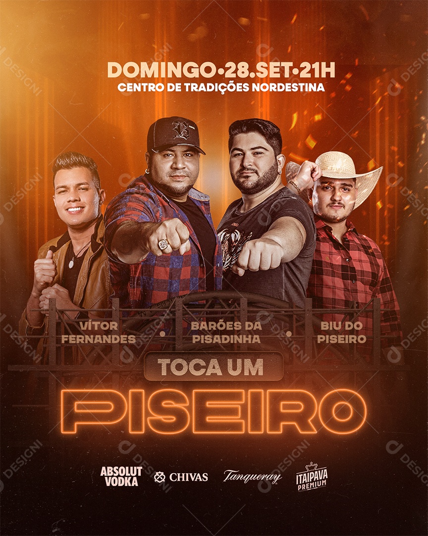 Flyer Feed Toca um Piseiro Social Media PSD Editável