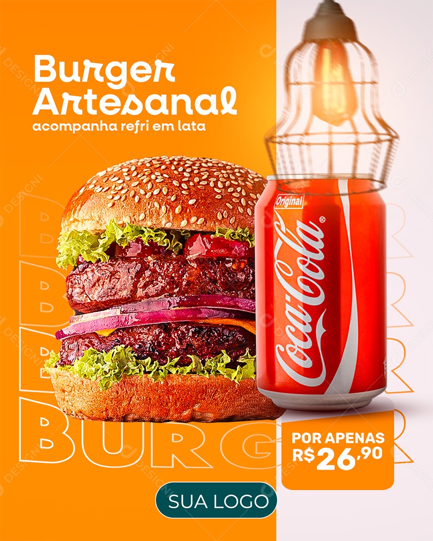 Hamburgueria Hamburguer Artesanal Social Media PSD Editável