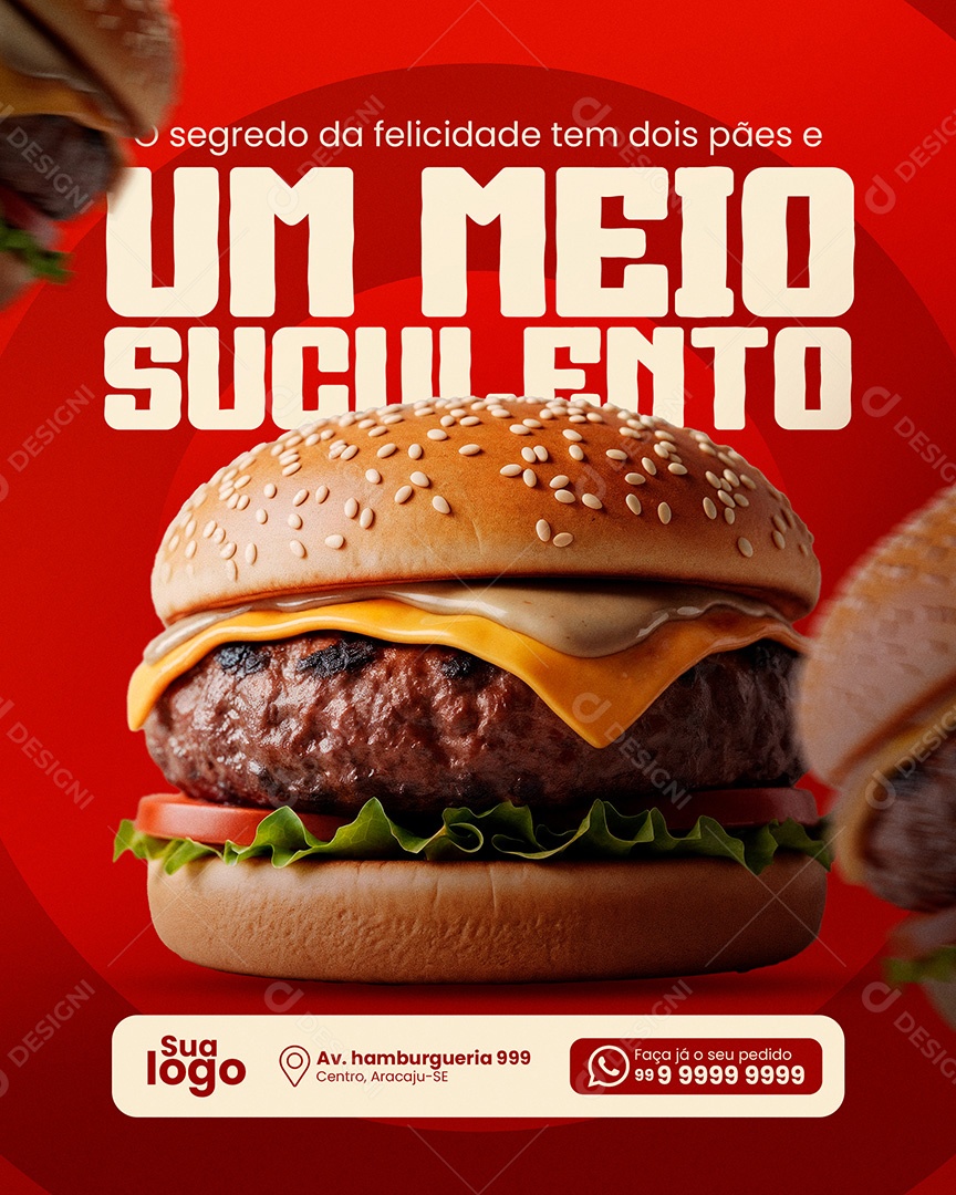 Hamburgueria um Meio Suculento Social Media PSD Editável