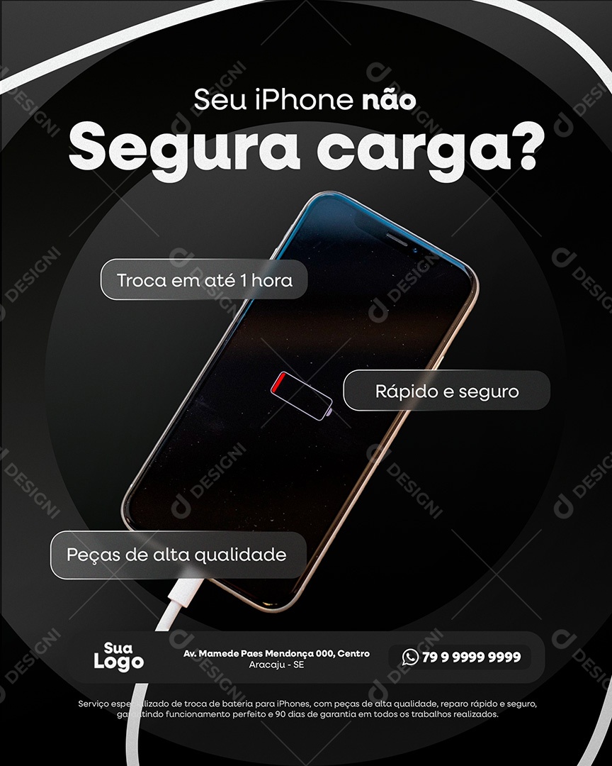 Loja de Celular Segurar Carga Social Media PSD Editável