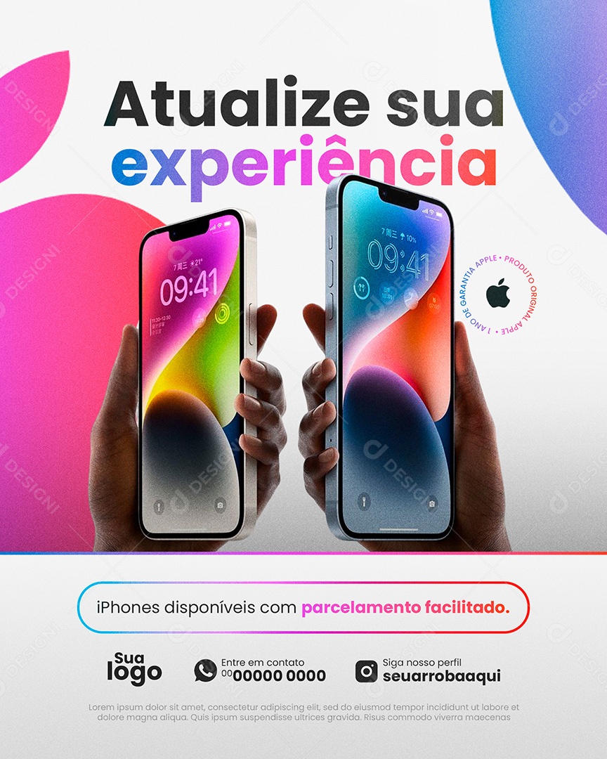 Loja de Iphone Atualize sua Experiencia Social Media PSD Editável