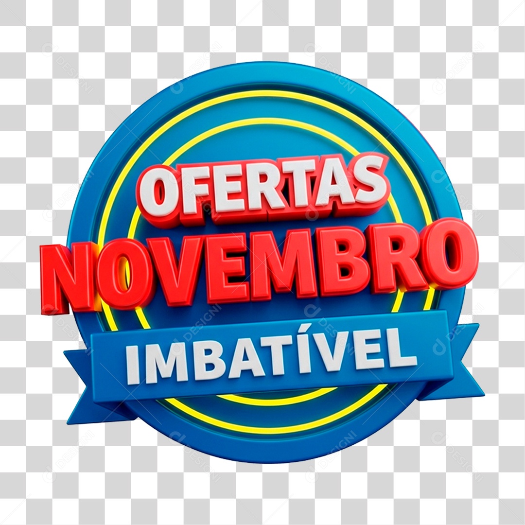 Selo 3D Ofertas Novembro Imbatível PNG Transparente