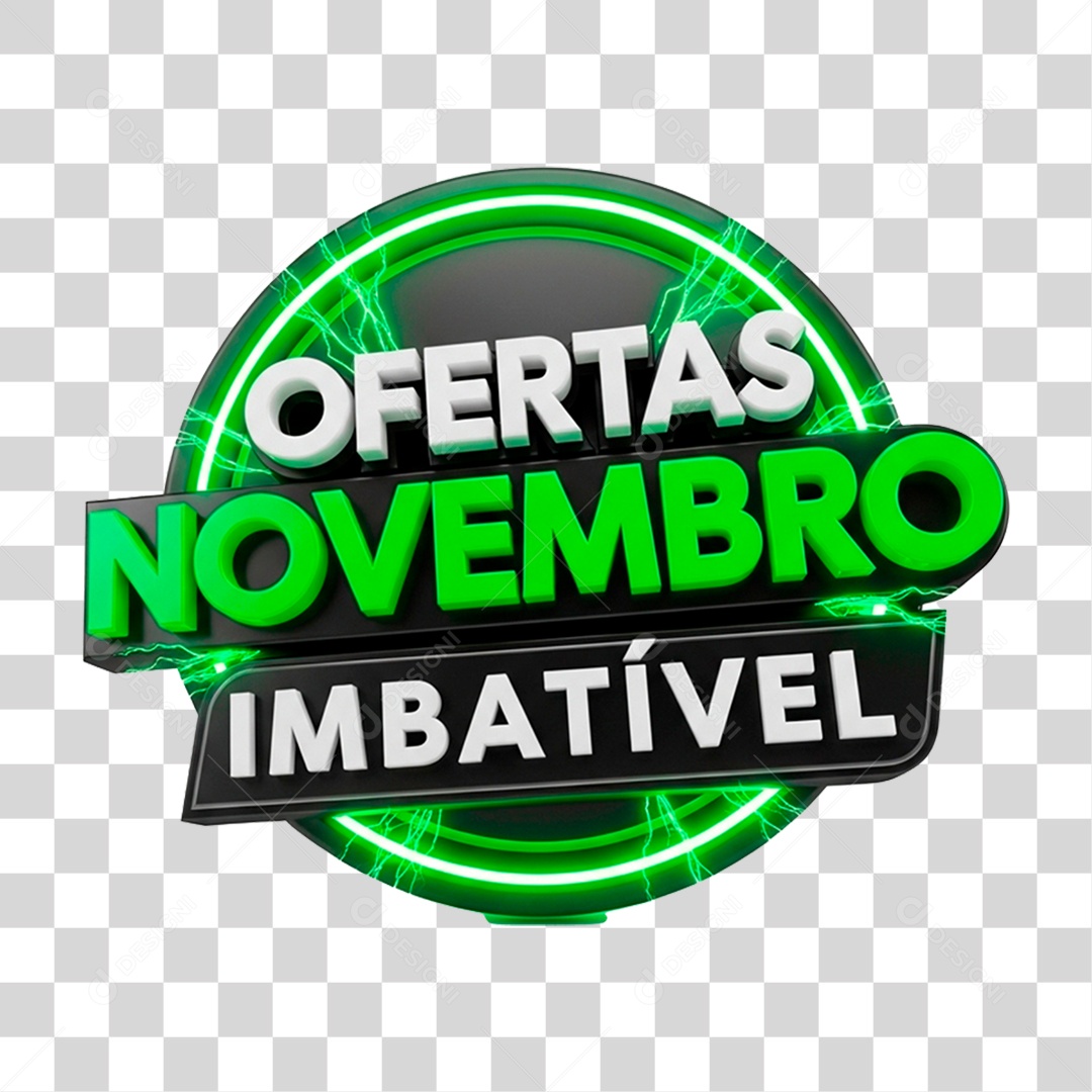 Selo 3D Ofertas Novembro Imbatível PNG Transparente