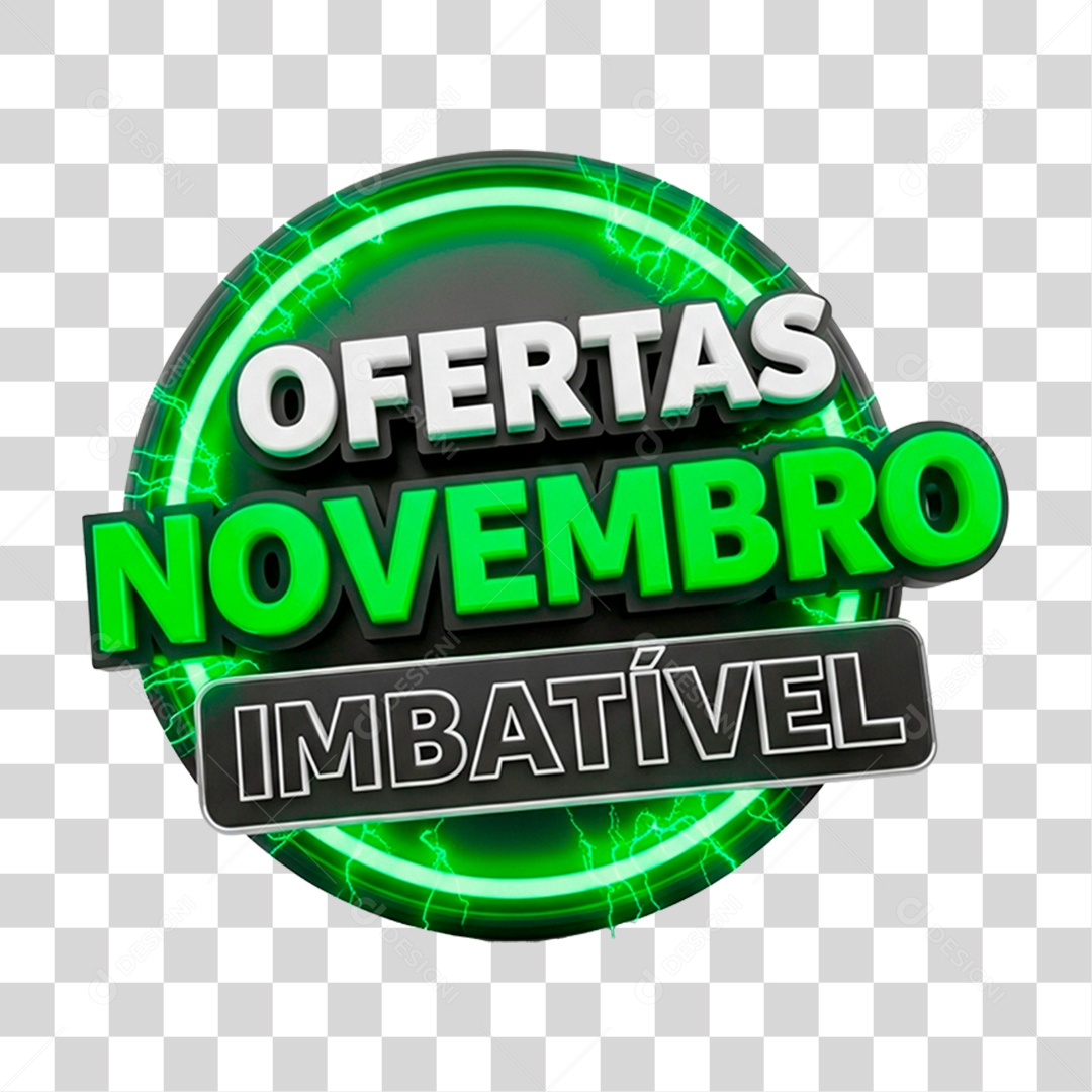 Selo 3D Ofertas Novembro Imbatível PNG Transparente
