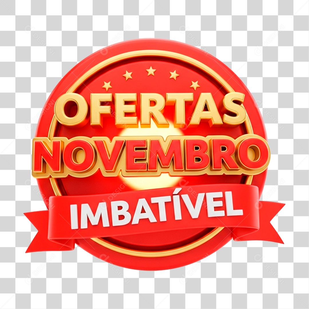 Selo 3D Ofertas Novembro Imbatível PNG Transparente