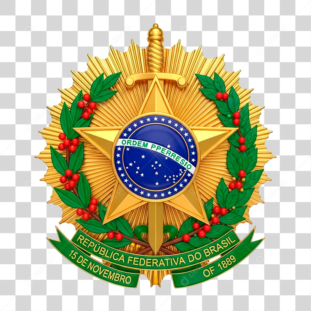 Ícone 3D República Federativa do Brasil PNG Transparente