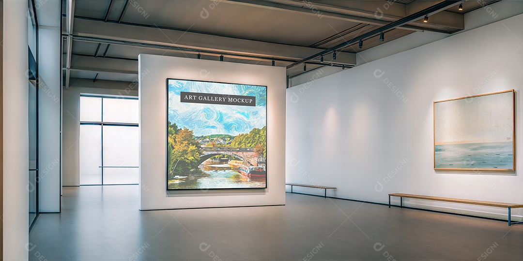 Mockup Galeria de Arte PSD Editável