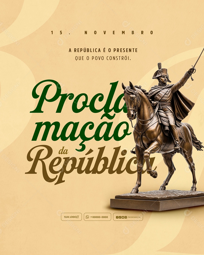 Dia da Proclamação da República 15 de Novembro Social Media PSD Editável