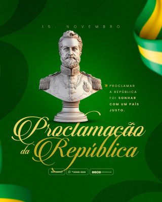 Dia da Proclamação da República 15 de Novembro Social Media PSD Editável
