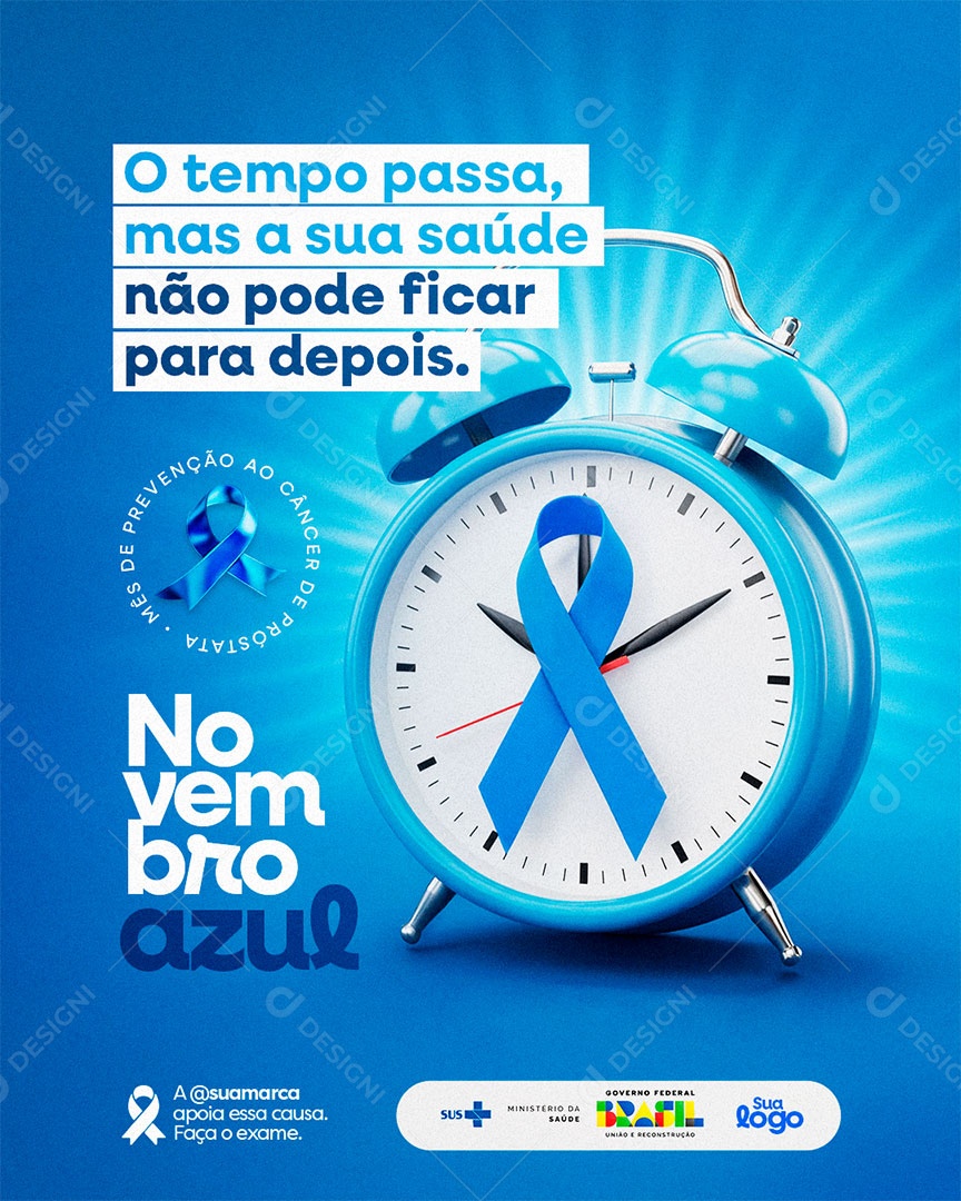 Novembro Azul Mês de Combate ao Câncer de Próstata Social Media PSD Editável