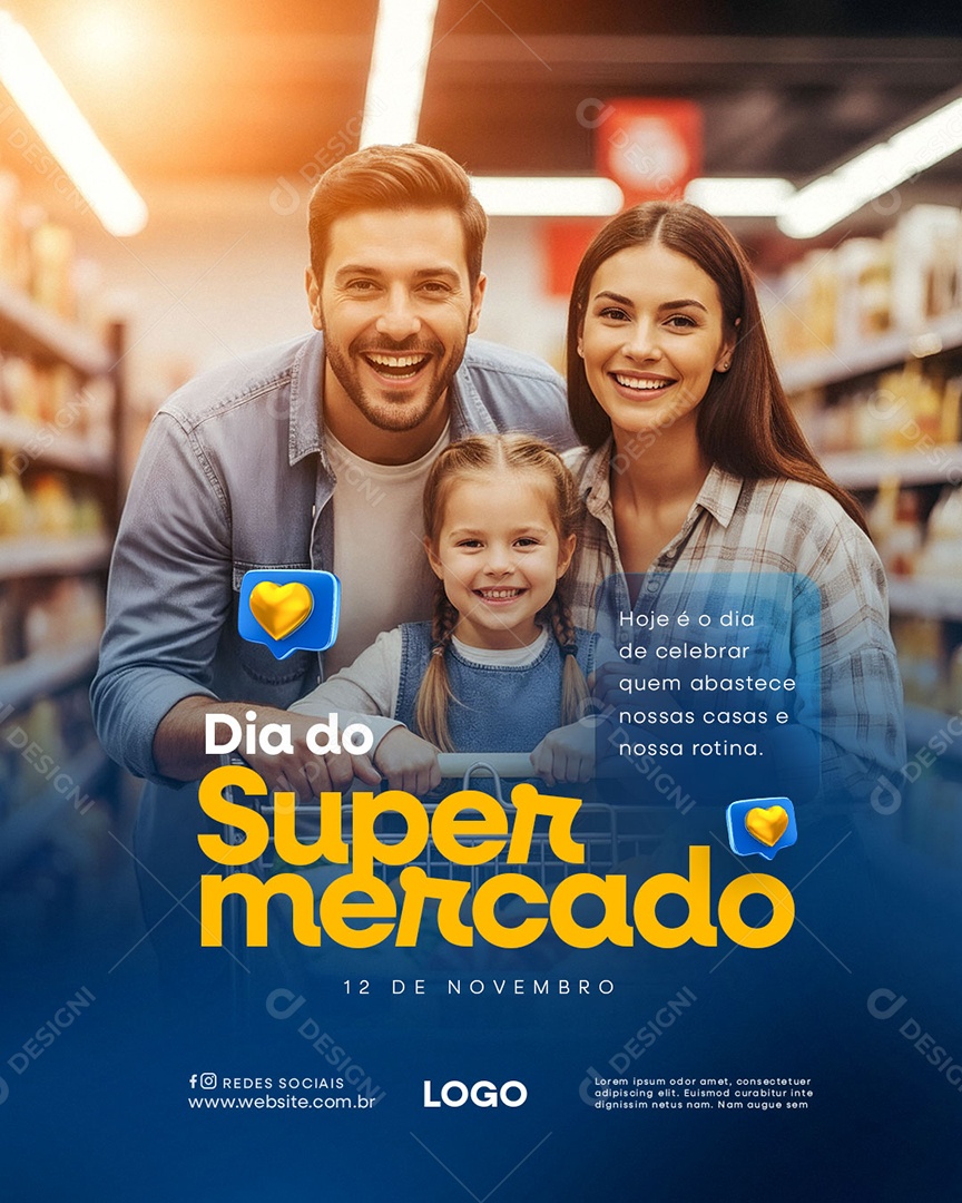 Dia do Supermercado 12 de Novembro Social Media PSD Editável