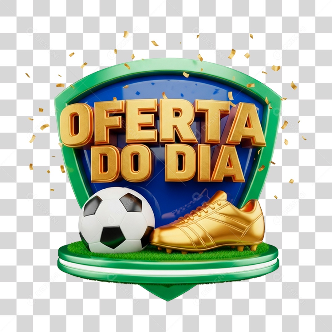 Selo 3D Oferta do Dia para Composição PNG Transparente