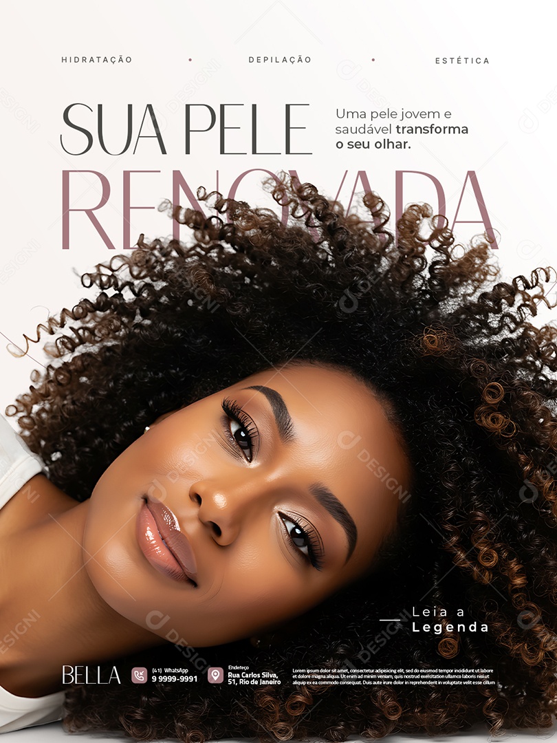 Estética Sua Pele Renovada Social Media PSD Editável