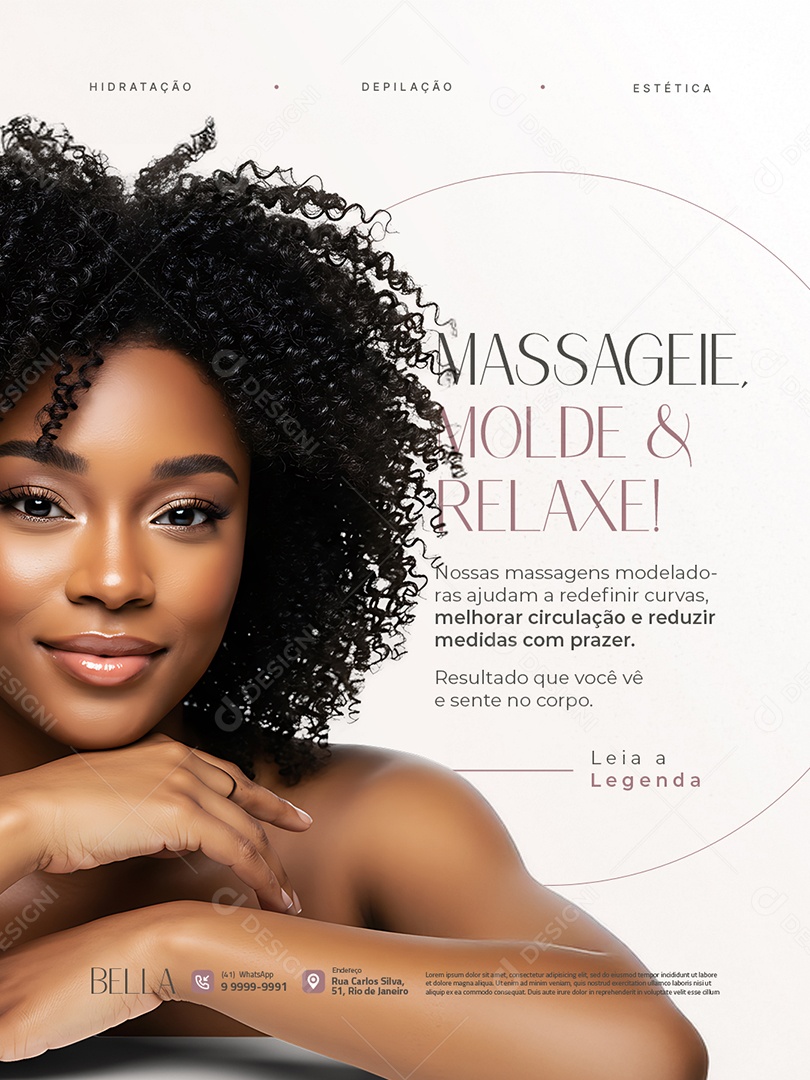 Estética Massageie Molde e Relaxe Social Media PSD Editável