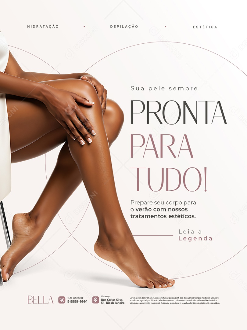 Estética Sua Pele Sempre Pronta para Tudo Social Media PSD Editável