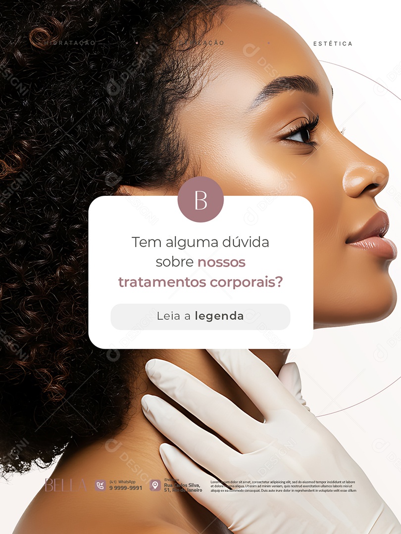 Estética Tem Alguma Dúvida Sobre Nossos Tratamentos Corporais Social Media PSD Editável