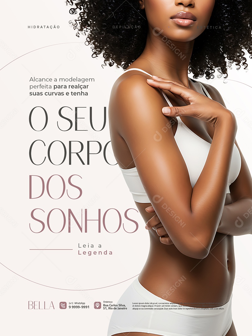 Estética O Seu Corpo Dos Sonhos Social Media PSD Editável