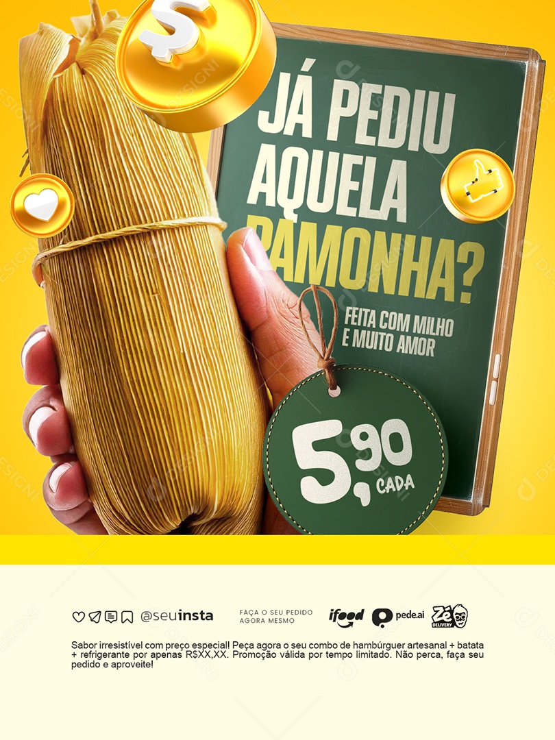 Pamonharia Já Pediu Aquela Pamonha Social Media PSD Editável