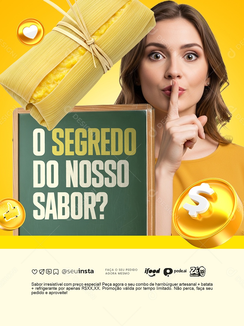 Pamonharia O Segredo do Nosso Sabor Social Media PSD Editável