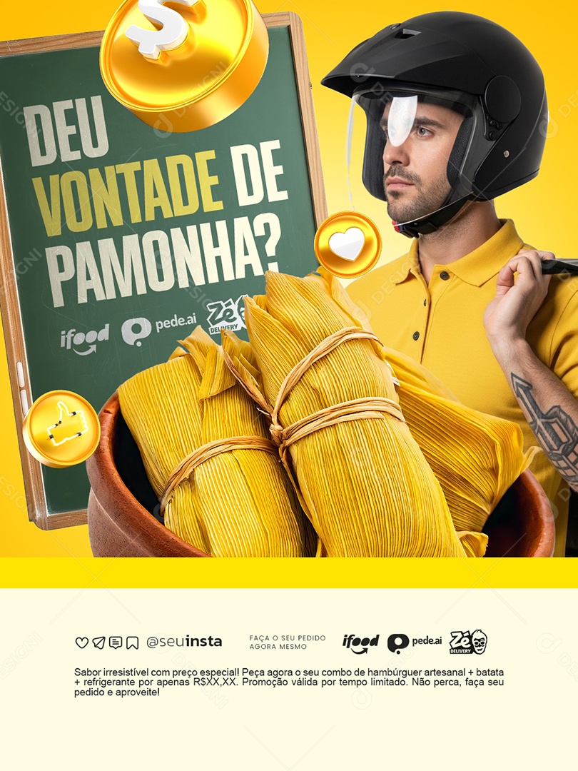 Pamonharia Deu Vontade de Pamonha Social Media PSD Editável