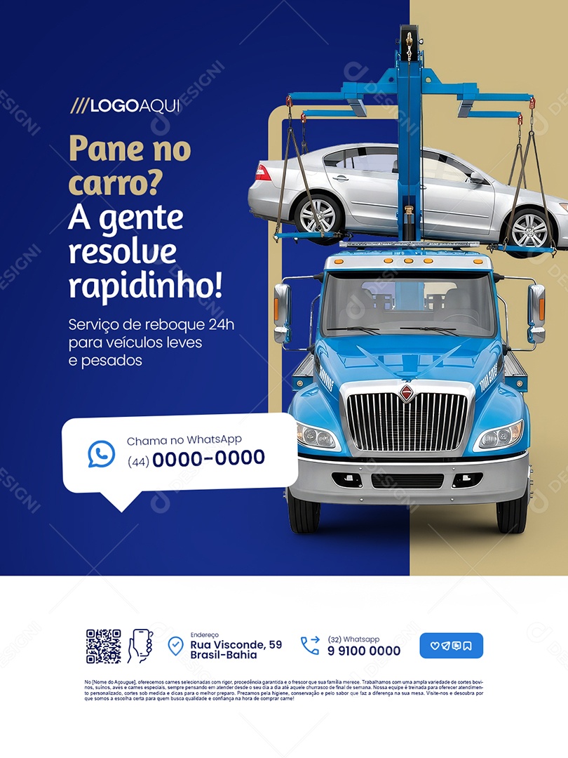 Guincho Pane no Carro Social Media PSD Editável