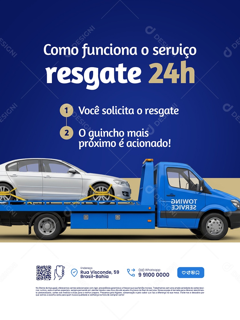 Guincho Como Funciona o Serviço Resgate Social Media PSD Editável