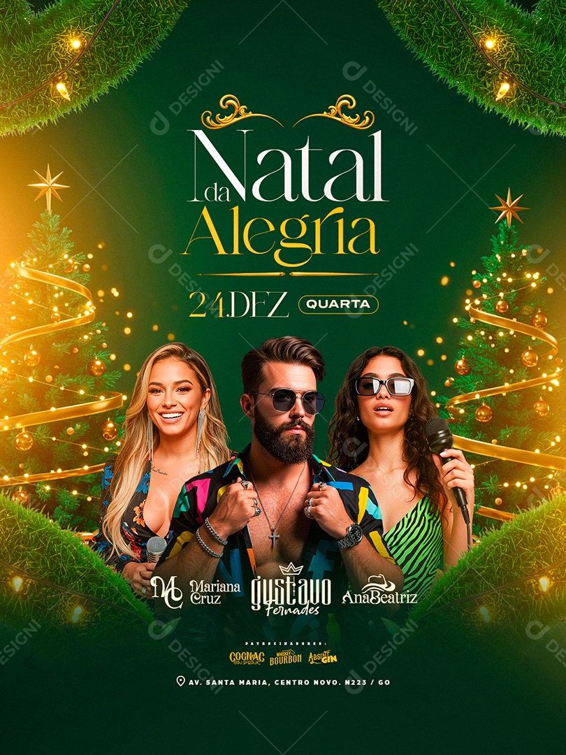 Flyer Próximos Shows Natal da Alegria Social Media PSD Editável