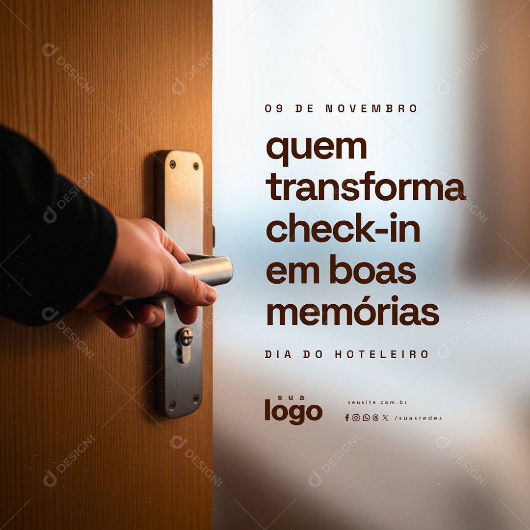 Dia do Hoteleiro 09 de Novembro Social Media PSD Editável