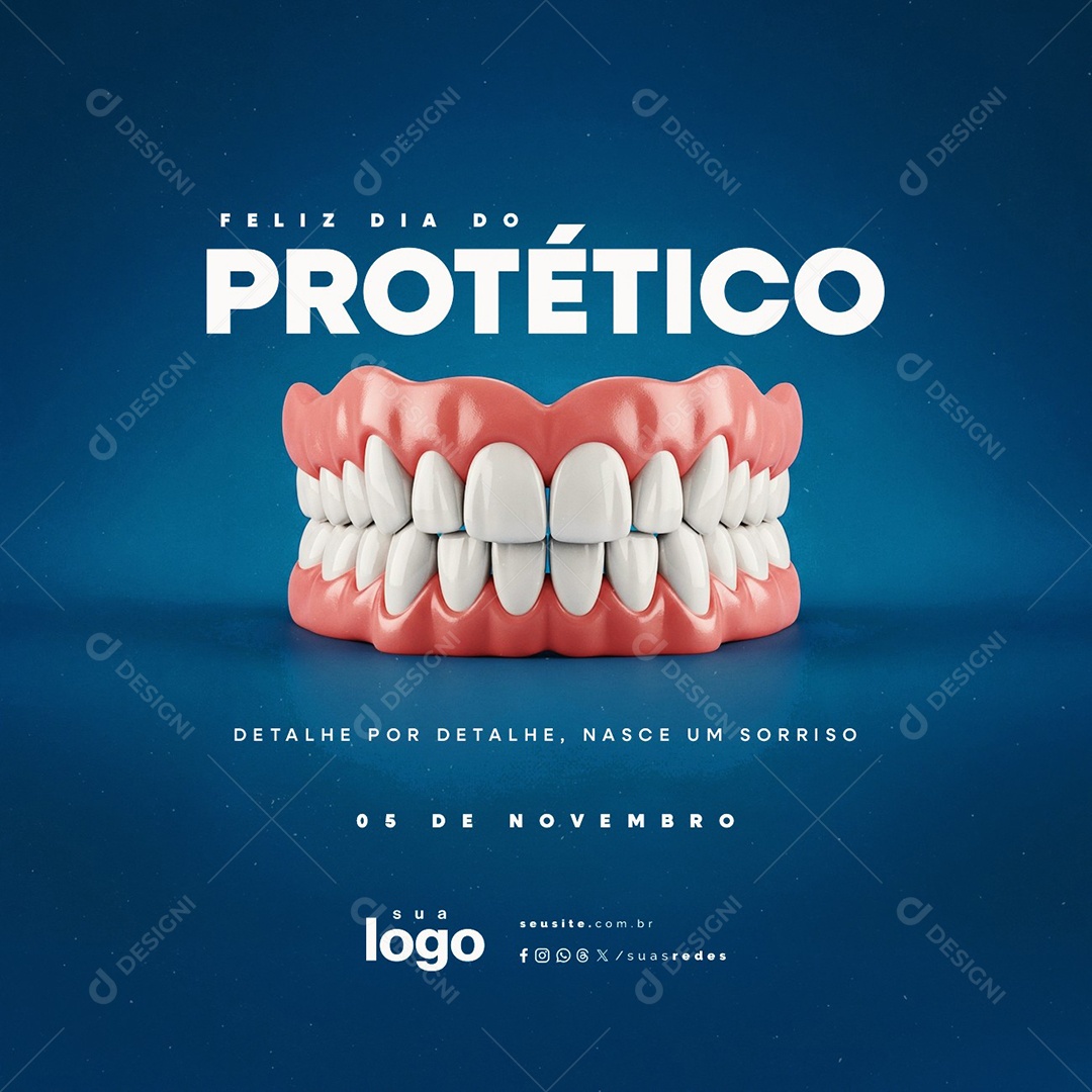 Feliz Dia do Protético 05 de Novembro Social Media PSD Editável