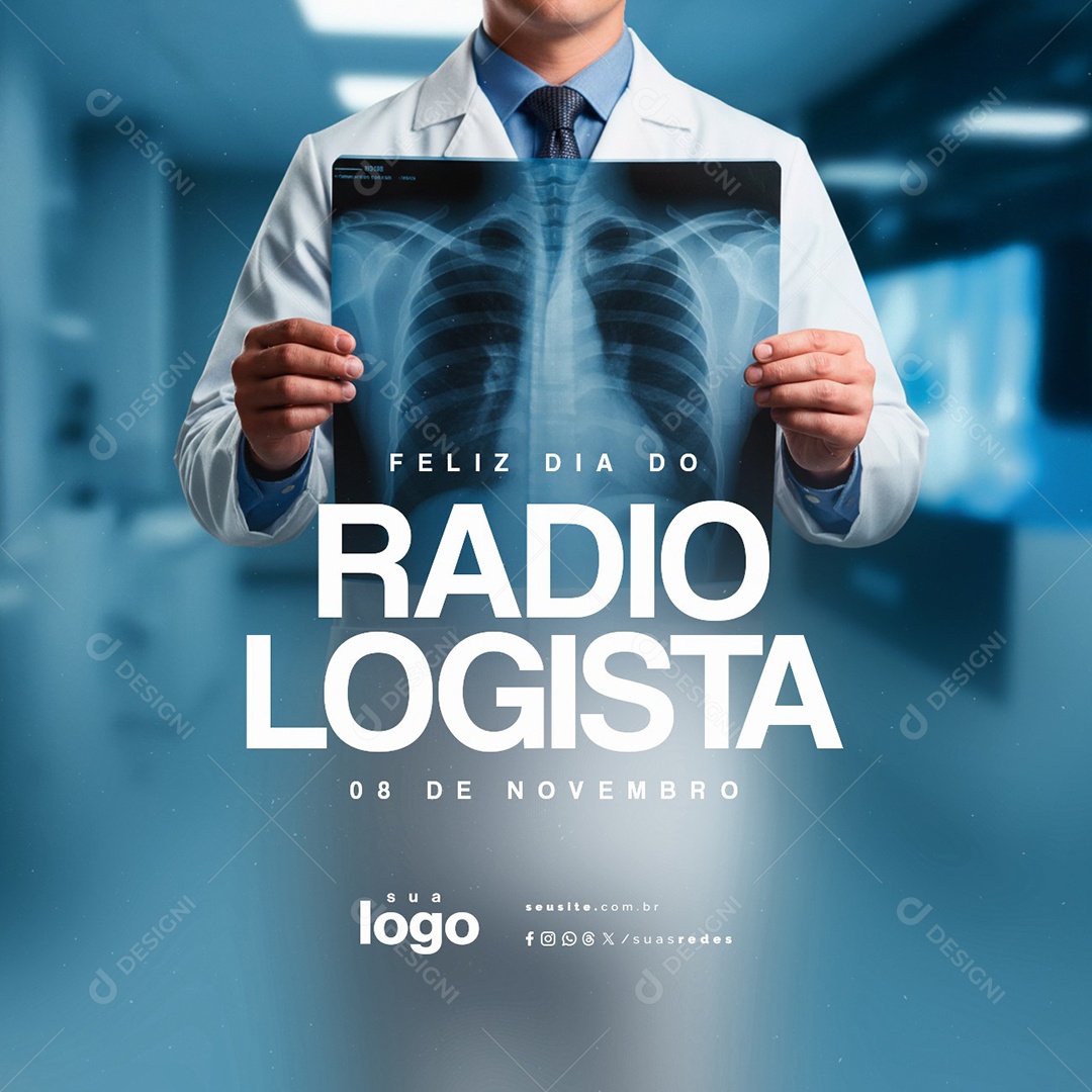 Feliz Dia do Radiologista 08 de Novembro Social Media PSD Editável