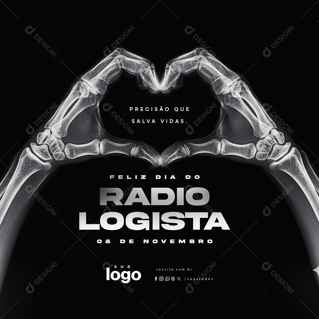 Feliz Dia do Radiologista 08 de Novembro Precisão Que Salva Vidas Social Media PSD Editável