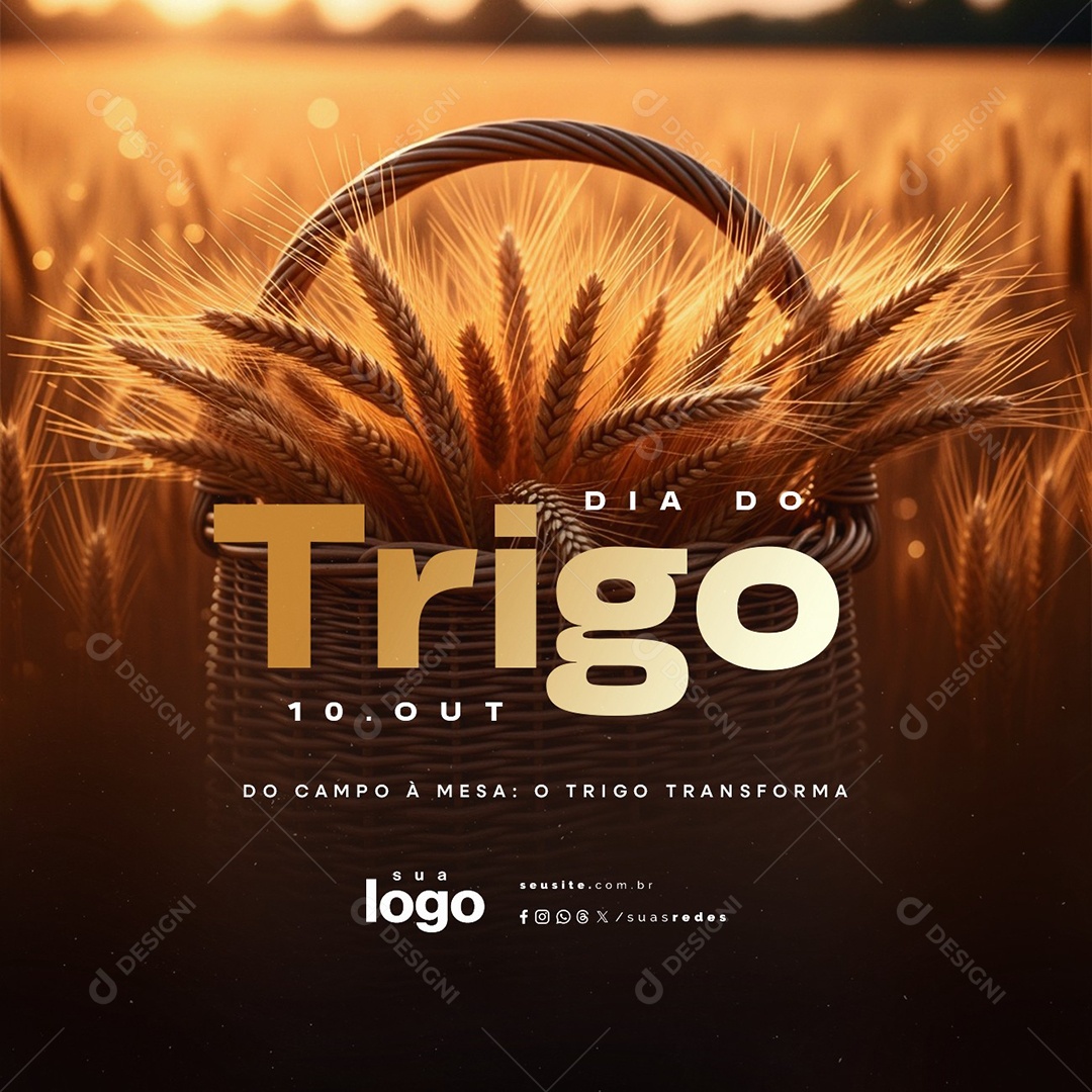 Dia do Trigo 10 de Novembro Social Media PSD Editável