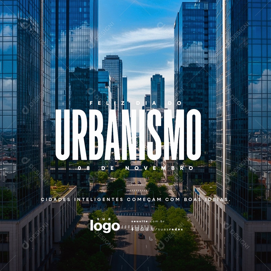 Feliz Dia Mundial do Urbanismo 08 de Novembro Social Media PSD Editável
