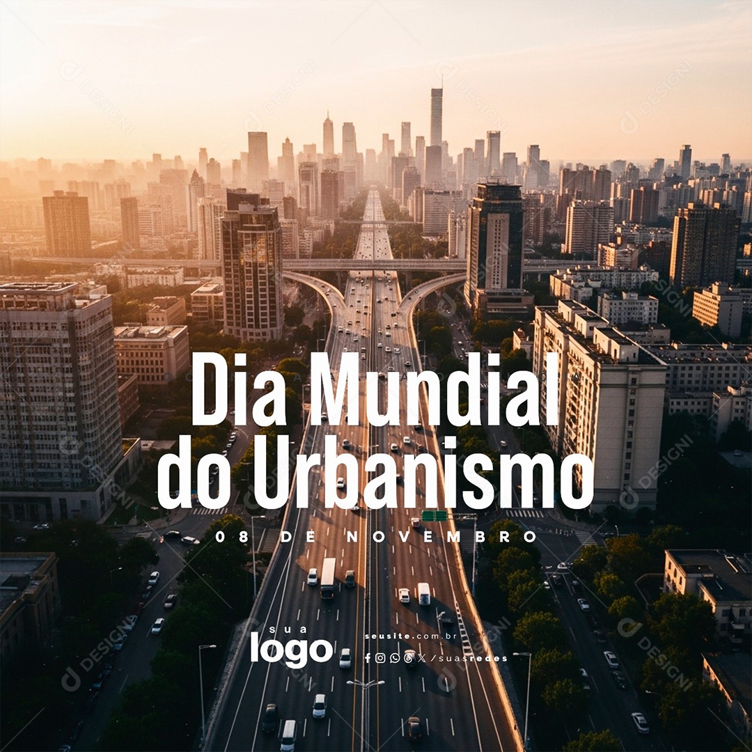 Dia Mundial do Urbanismo 08 de Novembro Social Media PSD Editável