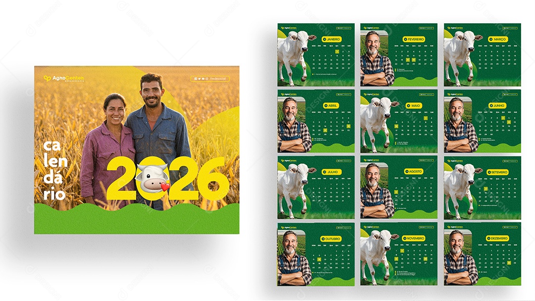 Calendário de Mesa Agronomia PSD Editável