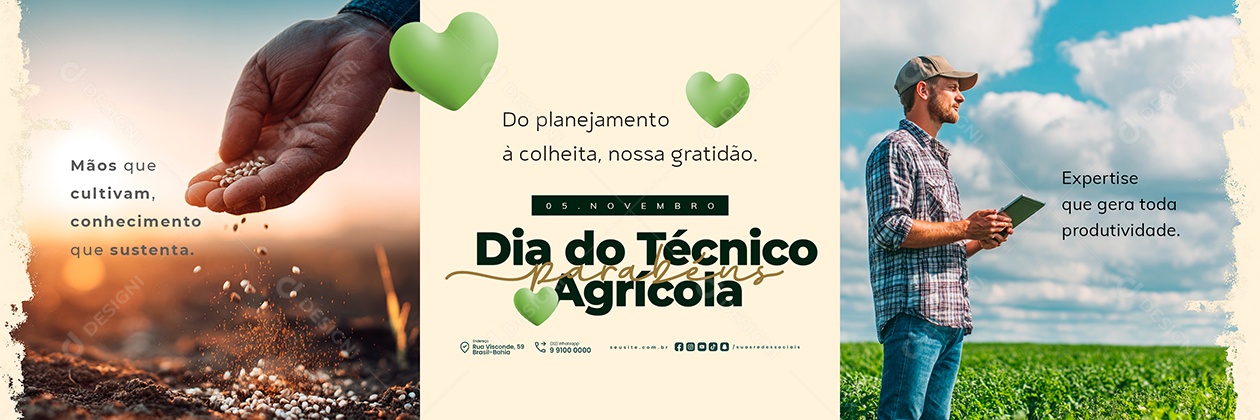 Carrossel Dia do Técnico Agrícola 05 de Novembro Social Media PSD Editável